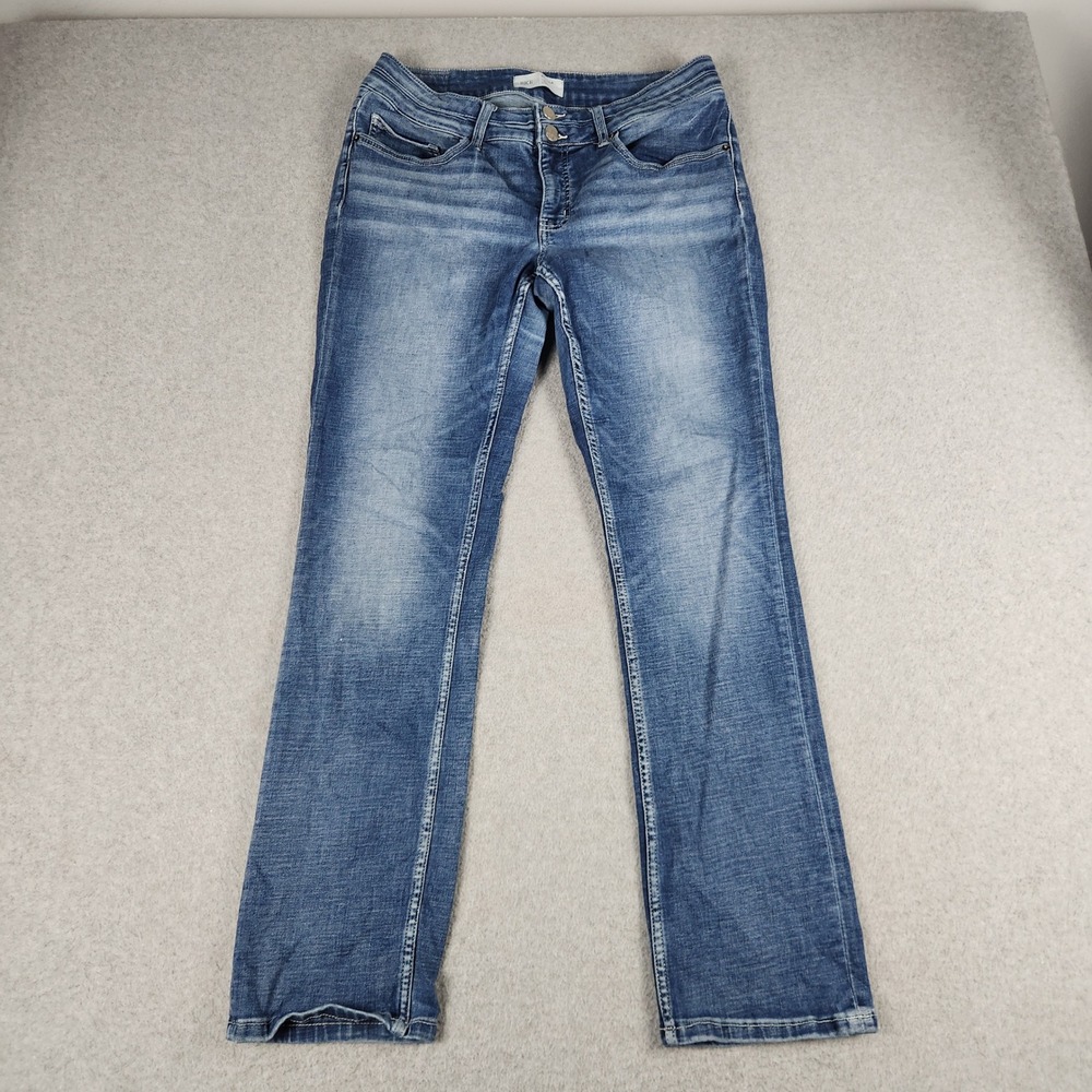 BKE Stella Jeans Womens 32x30 Blue Medium Wash Slim Fit Low Rise Straight Leg